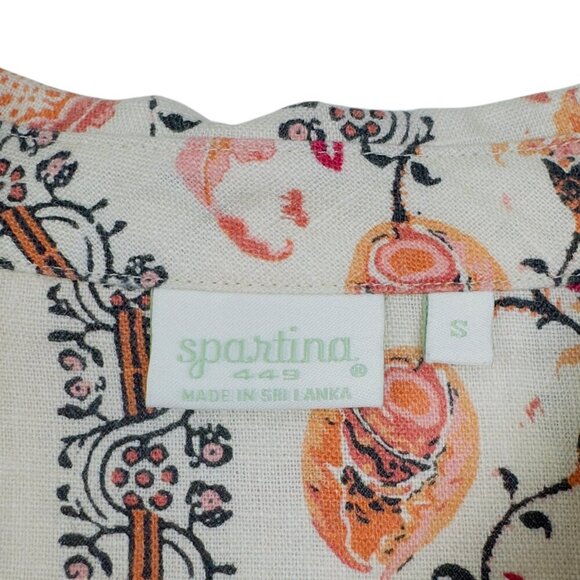 Spartina 449 100% Linen Floral/Paisley/Boho Button Down Blouse Women's SZ Small - Picture 3 of 5